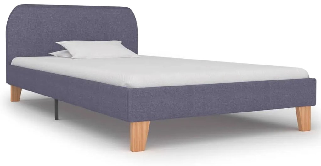 vidaXL Πλαίσιο Κρεβατιού Ανοιχτό Γκρι 90 x 200 εκ. Υφασμάτινο