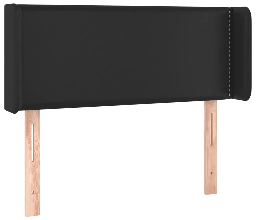 Κεφαλάρι με Πτερύγια Μαύρο 103x16x78/88 εκ. Συνθετικό Δέρμα 3118712