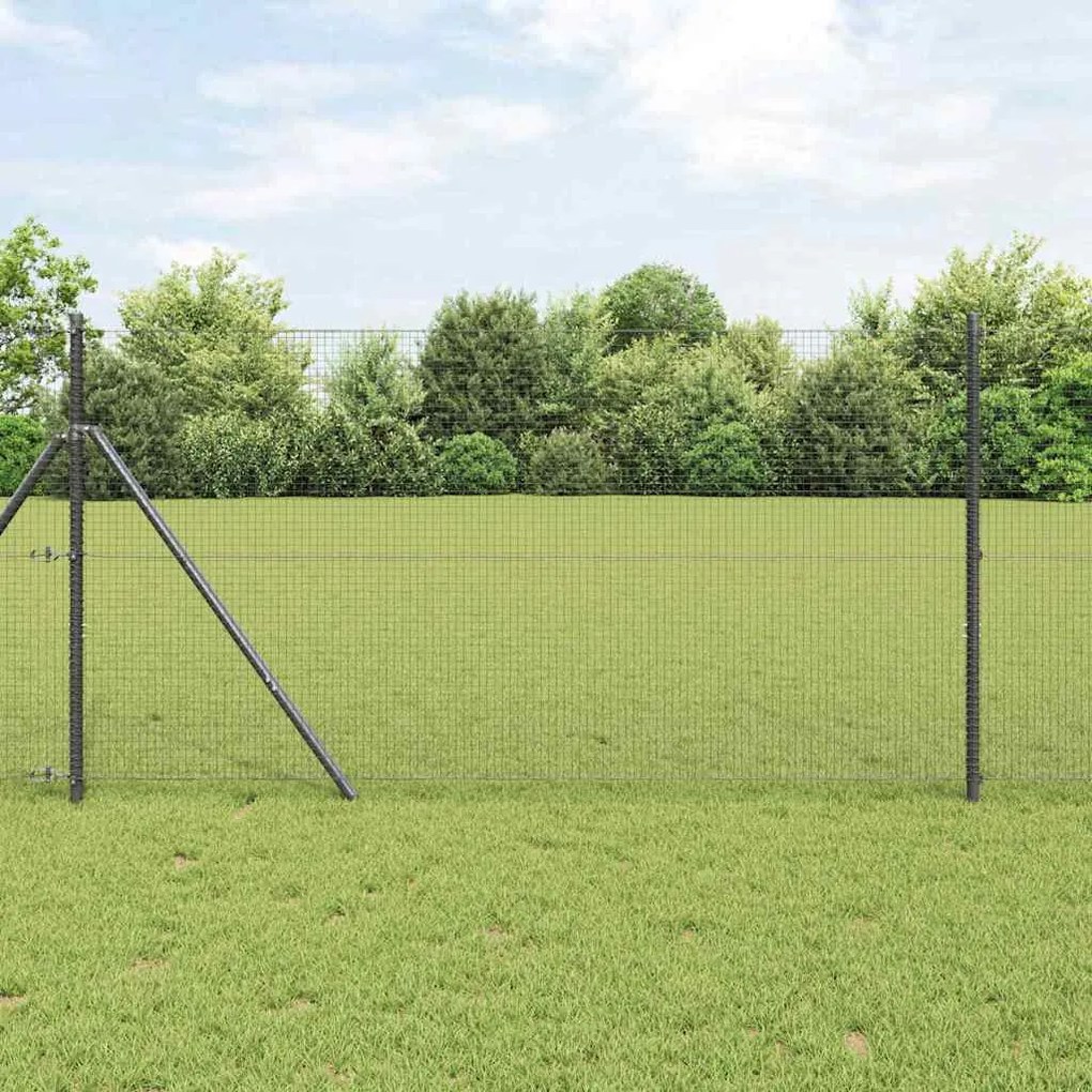 vidaXL Συγκολλητός φράχτης από σύρμα Γκρι 1.2 x 25 m Ατσάλι