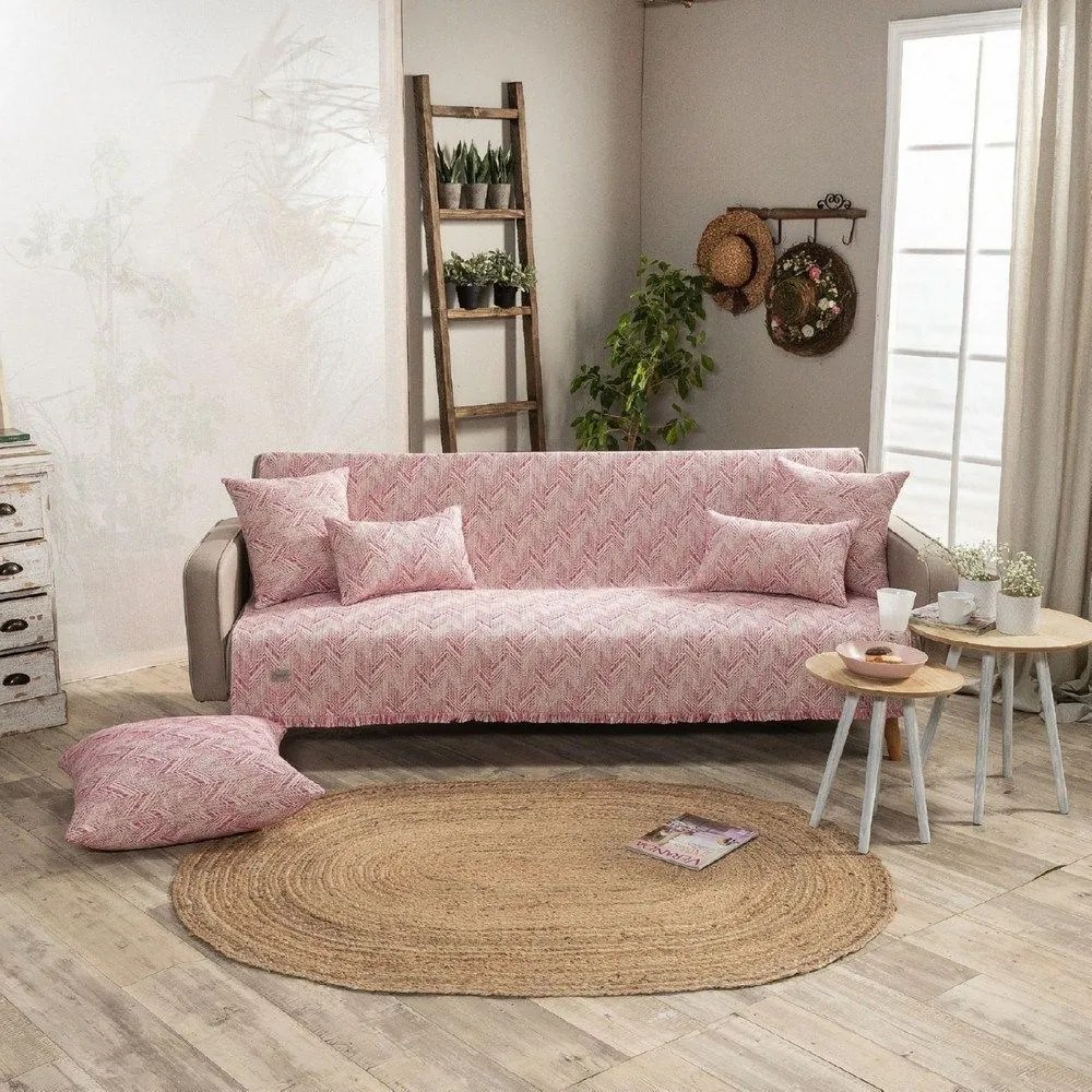 Ριχτάρι Siena 06 Pink Teoran Two-seater 180x250cm Βαμβάκι-Πολυέστερ