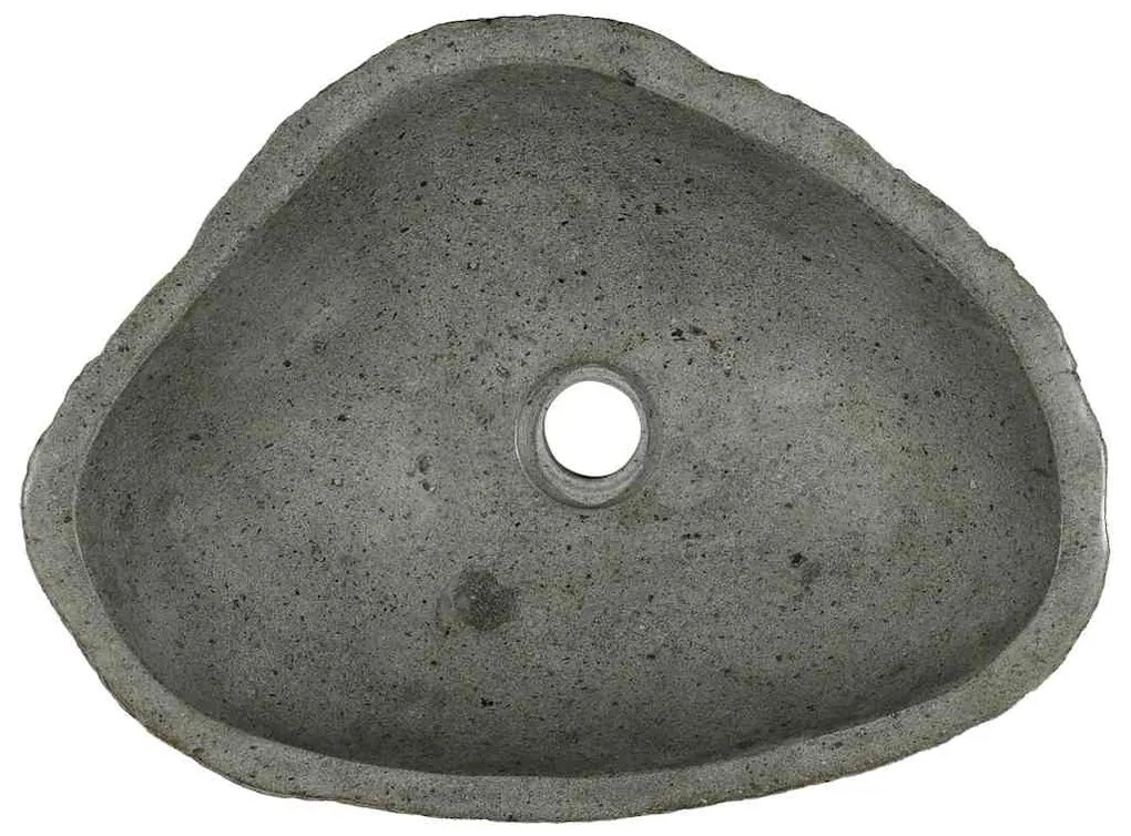 vidaXL Λεκάνη Ανοιχτό γκρι (46-52) x (35-40) x 15 εκ. Πέτρα Ποταμού