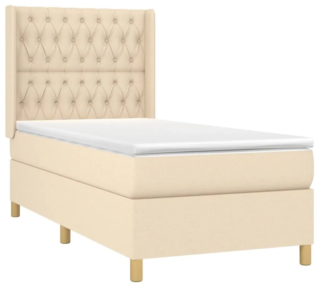 ΚΡΕΒΑΤΙ BOXSPRING ΜΕ ΣΤΡΩΜΑ ΚΡΕΜ 100 X 200 ΕΚ. ΥΦΑΣΜΑΤΙΝΟ 3132214