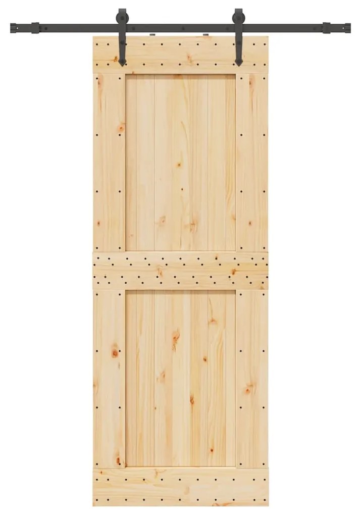 Συρόμενη Μεσόπορτα με Μηχανισμό 85 x 210 εκ. Μασίφ Ξύλο Πεύκου