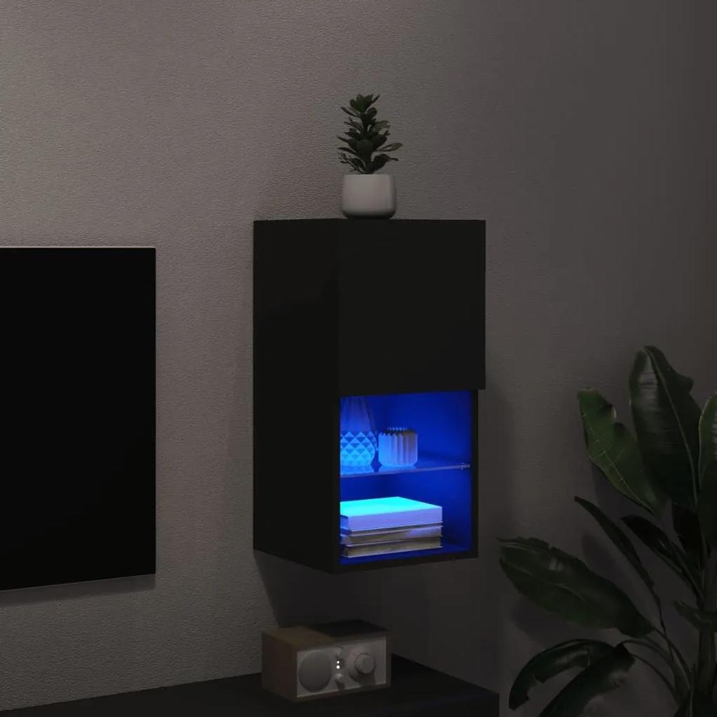 Ντουλάπι Τηλεόρασης με LED Μαύρο 30,5x30x60 εκ. - Μαύρο