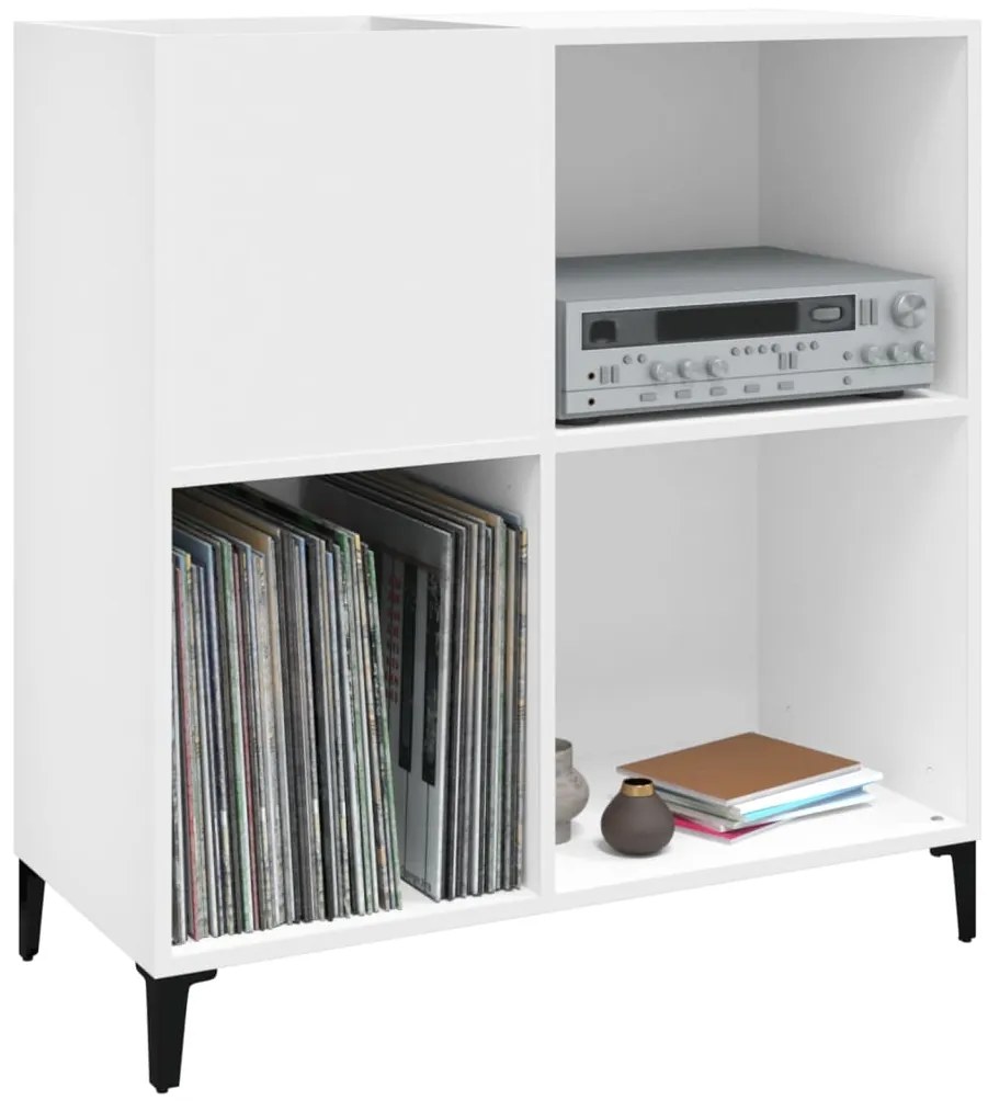 vidaXL Δισκοθήκη Λευκή 84,5 x 38 x 89 εκ. από Επεξεργασμένο Ξύλο