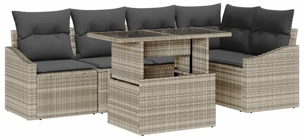 vidaXL Σετ Καναπέ Κήπου 6 pcs Μπεζ Σκούρο Γκρι 100 x 55 x 73 εκ.