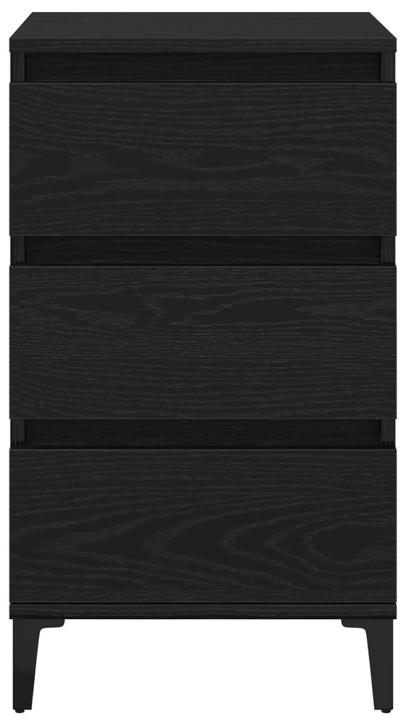 vidaXL Κομοδίνο Μαύρη Δρυς 40x35x70 εκ. Επεξεργασμένο ξύλο