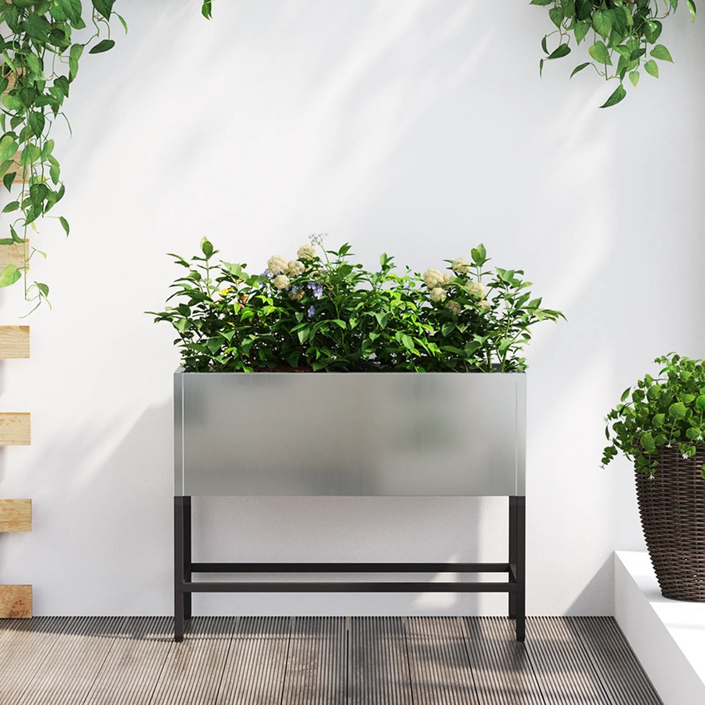 vidaXL Υψωμένος Κήπος 60x26x45 εκ Γαλβανισμένο Ατσάλι