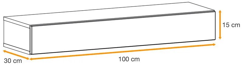 Sunset Ράφι Υποδοχής με Συρτάρι Καφέ 100x15x30