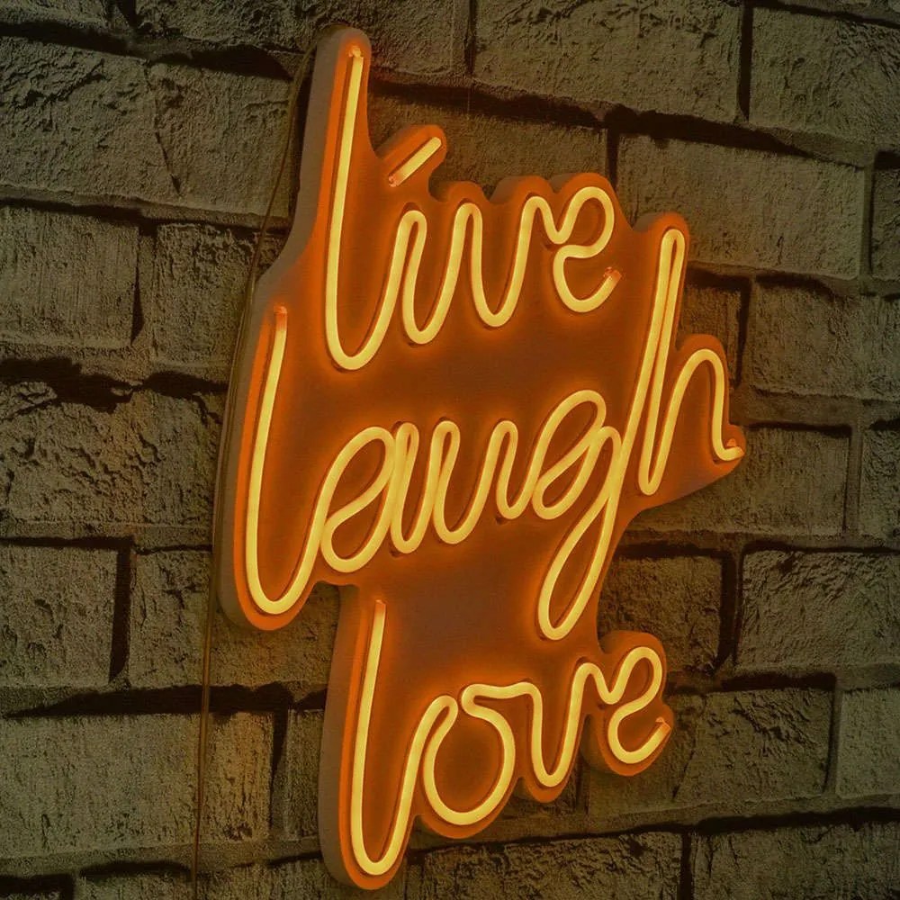 Διακοσμητικό Φωτιστικό Τοίχου Live Laugh Love 395NGR1655 31x2x36cm Led 22,6W Yellow Wallity