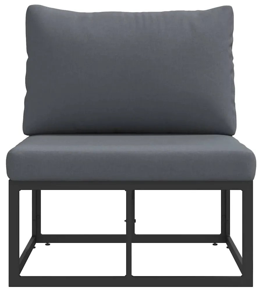 vidaXL Εξωτερικά Έπιπλα με μαξιλάρι Μαύρο 70 x 71.5 x 32 εκ Μέταλλο