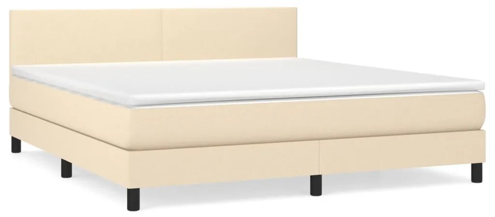 ΚΡΕΒΑΤΙ BOXSPRING ΜΕ ΣΤΡΩΜΑ ΚΡΕΜ 180X200 ΕΚ. ΥΦΑΣΜΑΤΙΝΟ 3139918