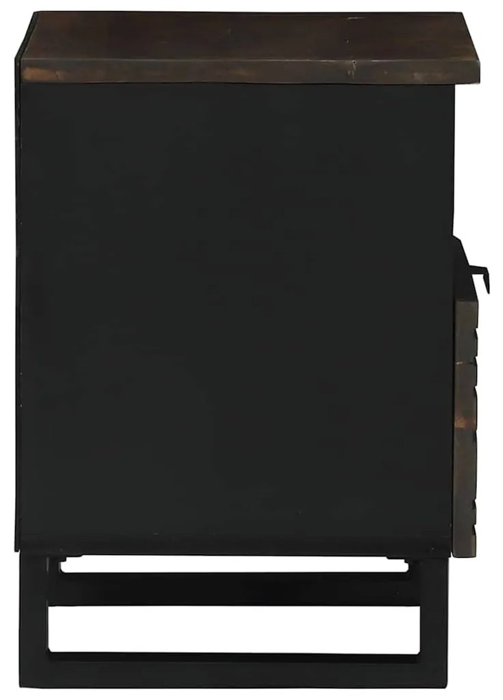 vidaXL Κομοδίνο με συρτάρι Καρυδιά 40 x 33 x 46 εκ. Μασίφ ξύλο μάνγκο