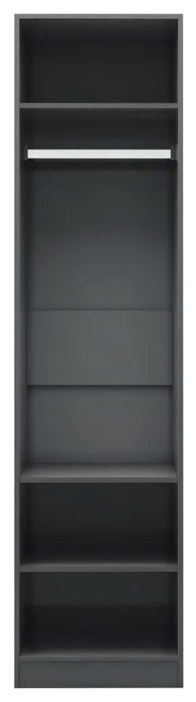 vidaXL Ντουλάπα Γυαλιστερό Γκρι 50 x 50 x 200 εκ. από Μοριοσανίδα
