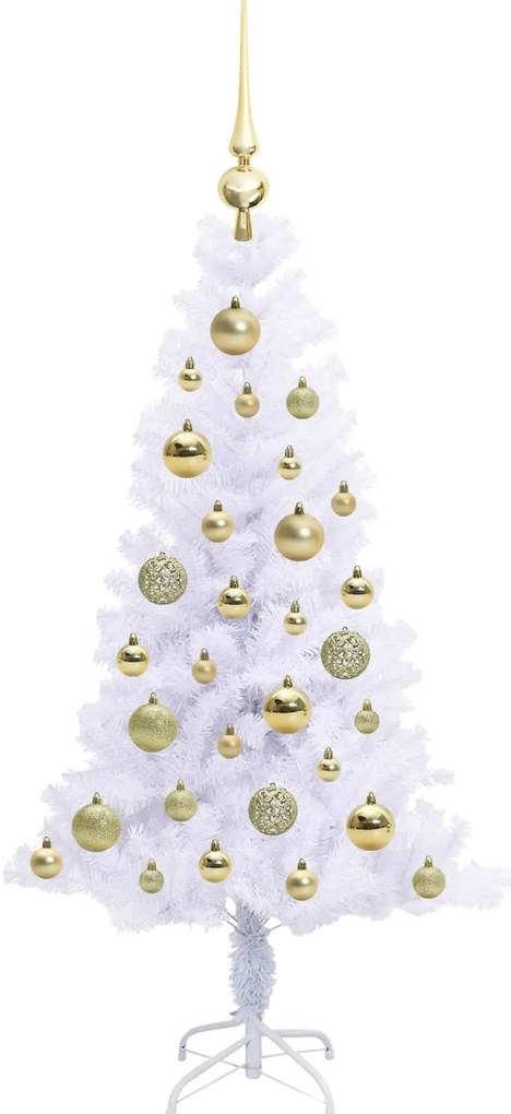 vidaXL Τεχνητό Χριστουγεννιάτικο Δέντρο Λευκό 120 cm PVC και Χάλυβας