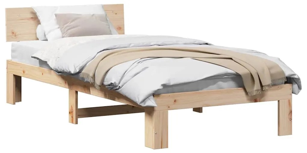 vidaXL Σκελετός Κρεβατιού Καφέ 80 x 200 cm Μασίφ ξύλο πεύκου