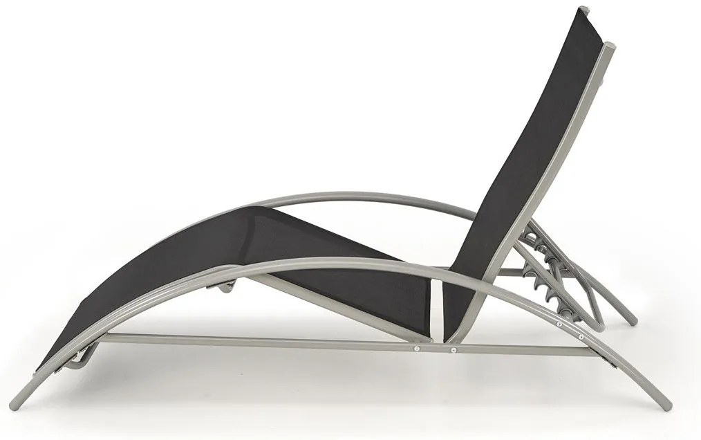 Embo Σετ 2 Ξαπλωστρες + Τραπεζακι Μαυρο 160x60x66-92cm