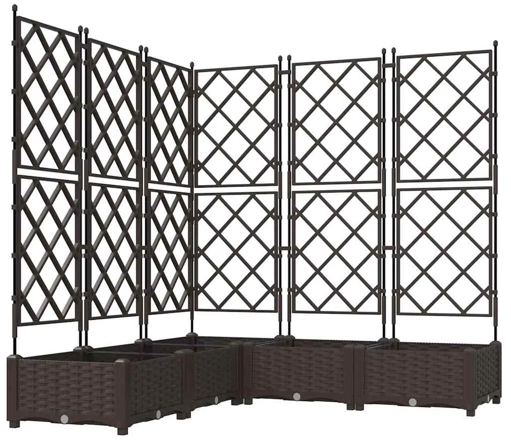 vidaXL Κηποτινάκι με Τρέλα 5 pcs Καφέ 120 x 120 x 125.5 εκ. PP