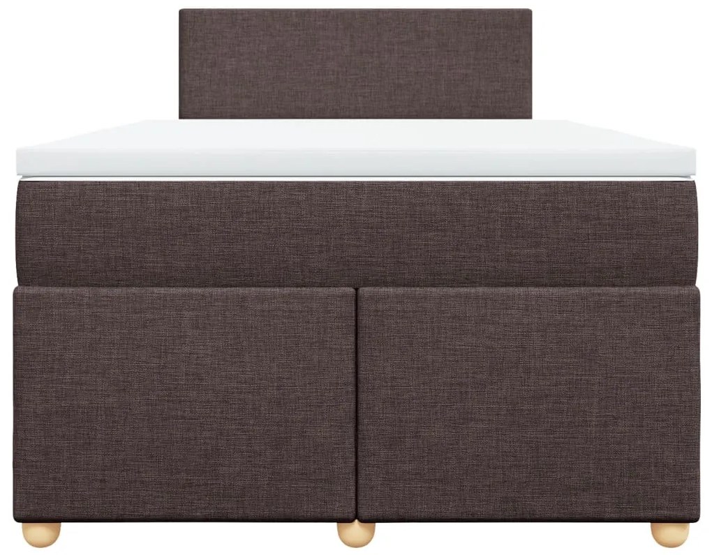 vidaXL Κρεβάτι Boxspring με Στρώμα Σκούρο Καφέ 120x200 εκ. Υφασμάτινο
