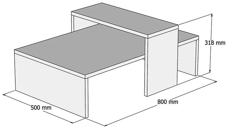 Τραπέζι σαλονιού Glow χρώμα φυσικό-ανθρακί 80x50x32εκ 80x50x32 εκ.