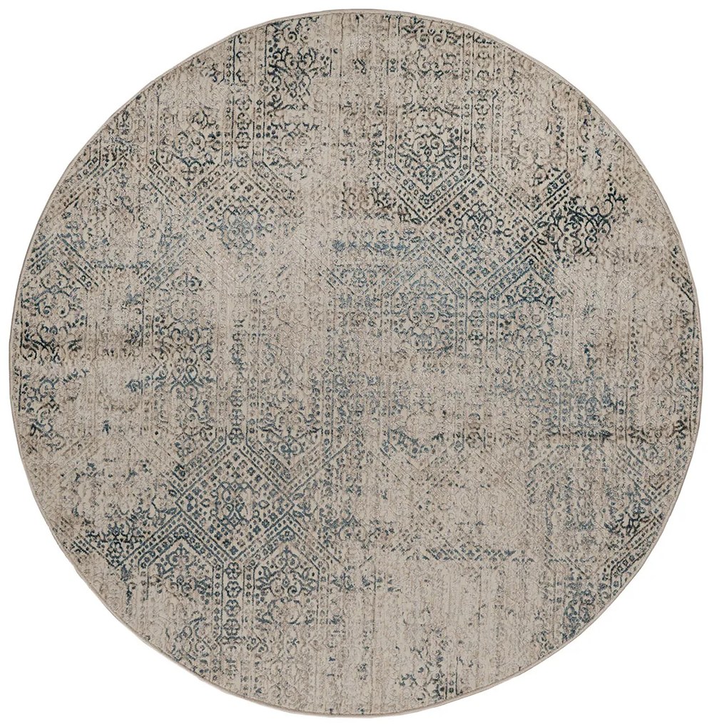 Στρογγυλό Χαλί All Season (Φ160) Βιοκαρπέτ Gossip 9186A Cream Blue