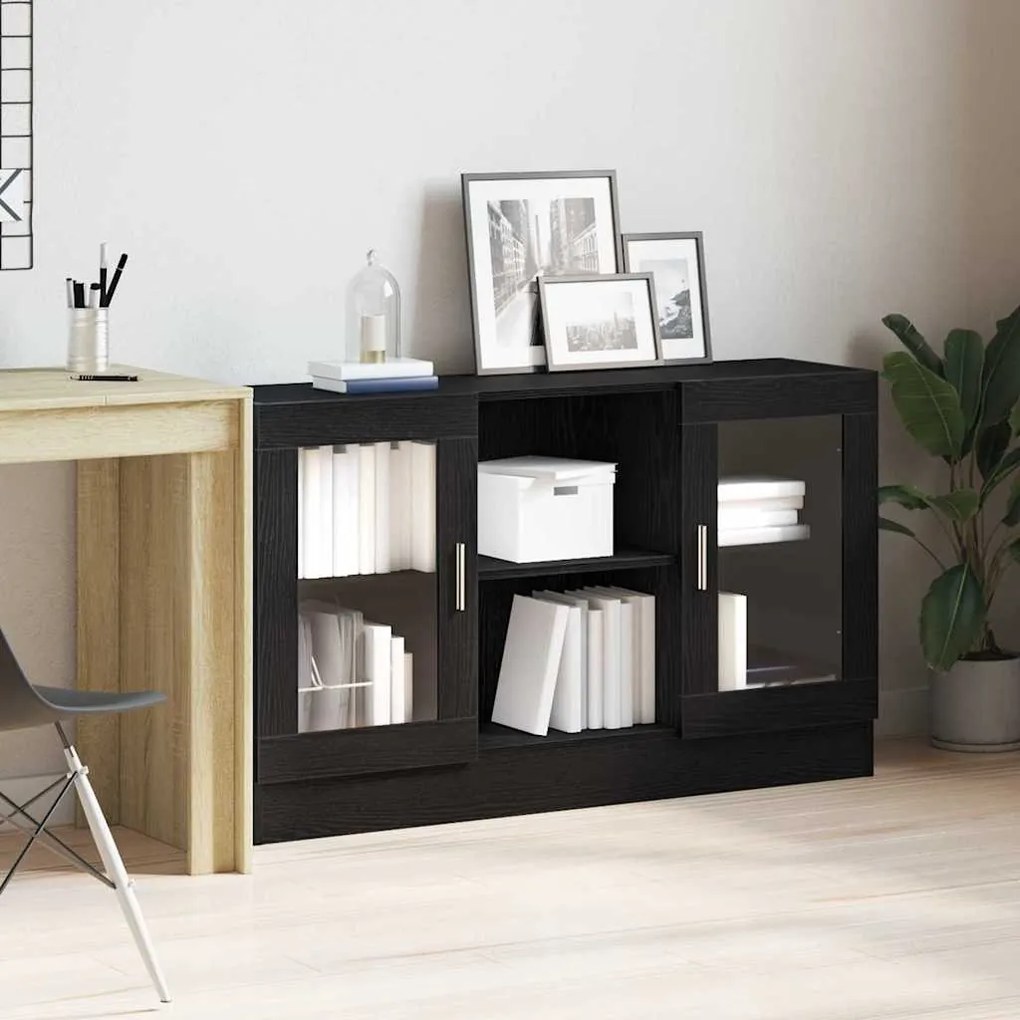 vidaXL Πλαϊνό γραφείο Μαύρο 120 x 30.5 x 70 εκ Επεξεργασμένο ξύλο