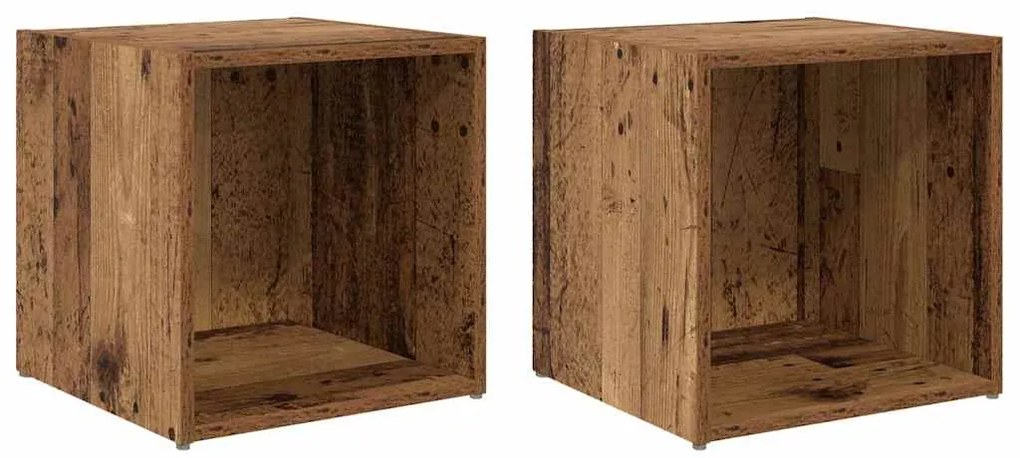 vidaXL Ντουλάπι TV 2 pcs Καφέ 37 x 35 x 37 εκ Επεξεργασμένο ξύλο