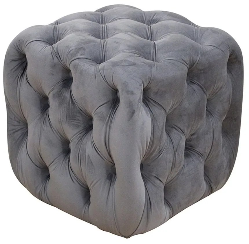 Σκαμπό Astra Velvet 40.0161 45x45x45cm Grey Zita Plus
