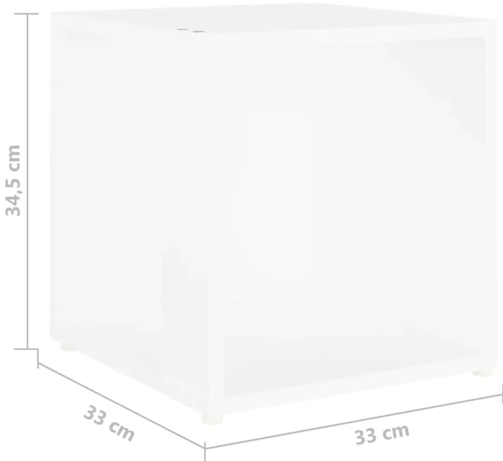 vidaXL Τραπέζι Βοηθητικό Λευκό 33 x 33 x 34,5 εκ. από Επεξ. Ξύλο