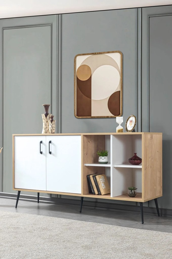 Κονσόλα Sapphire Δρυς / Λευκό SONICAL 160x44x20