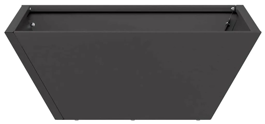 vidaXL Γλάστρα Κήπου 5 pcs Μαύρο 40 x 40 x 15 cm Ατσάλι