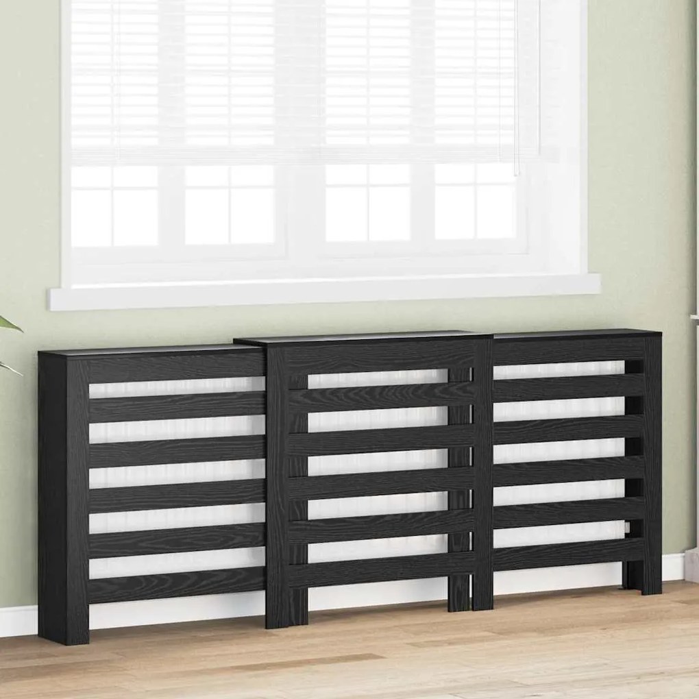 vidaXL Καπάκι Καλοριφέρ Μαύρη Οξυά 205 x 21.5 x 83.5 cm