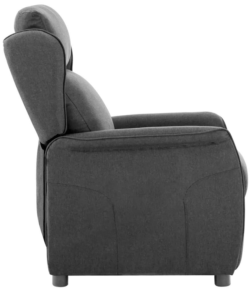 vidaXL Πολυθρόνα Recliner Σκούρο Γκρι Ύφασμα
