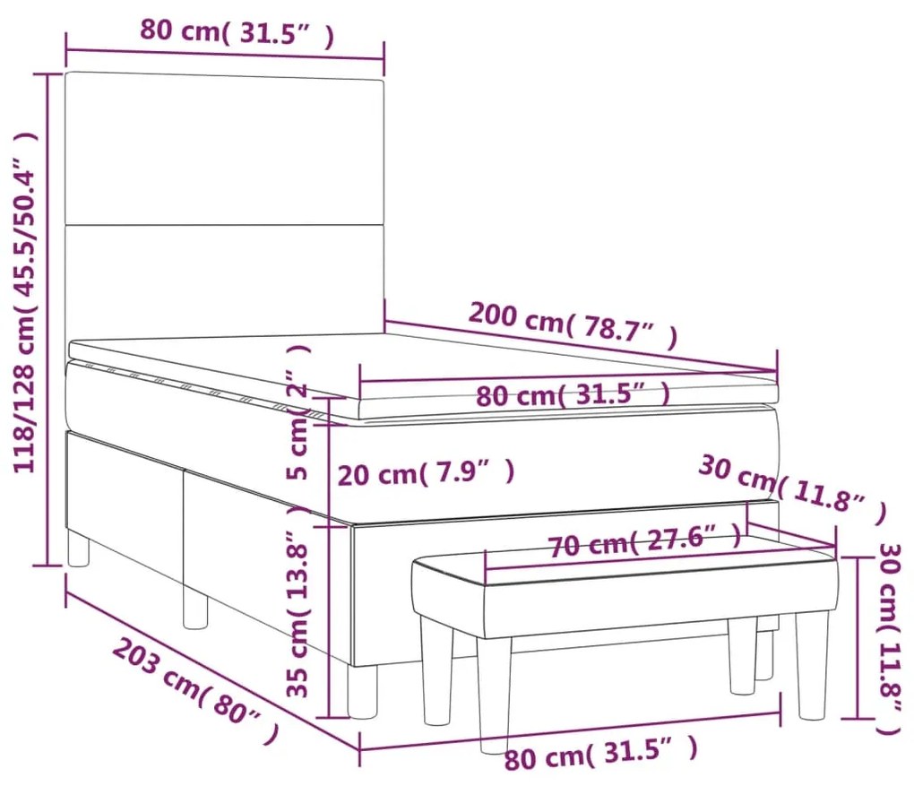 ΚΡΕΒΑΤΙ BOXSPRING ΜΕ ΣΤΡΩΜΑ ΜΑΥΡΟ 80 X 200 ΕΚ. ΥΦΑΣΜΑΤΙΝΟ 3136951