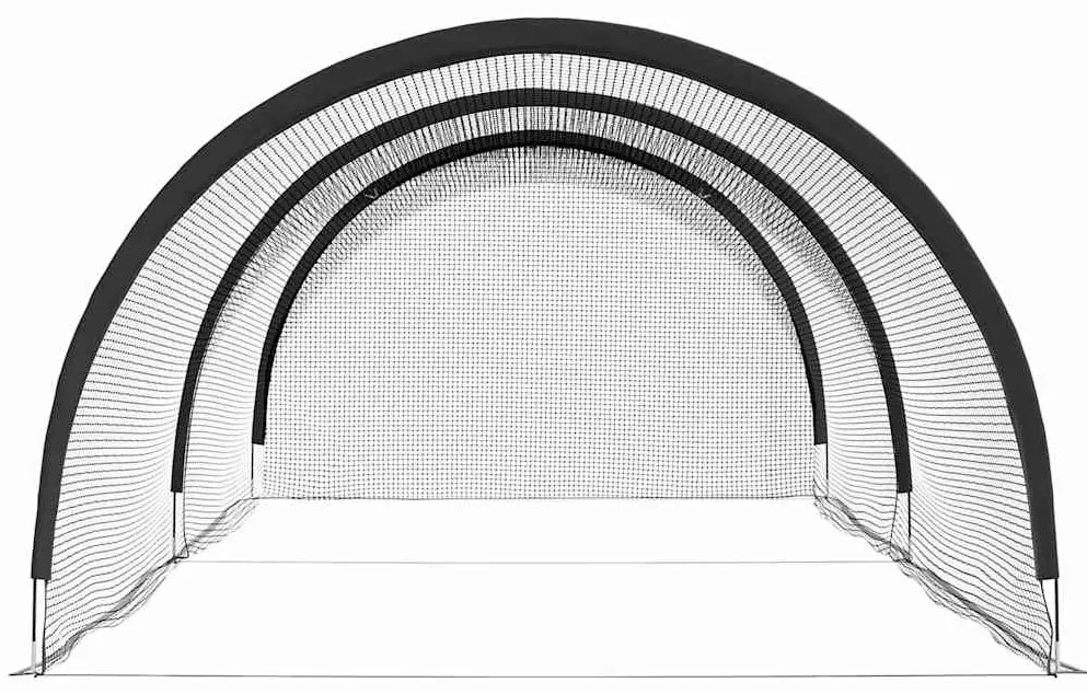 vidaXL Μπέιζμπολ & Σόφτμπολ Μαύρο 702 x 369,5 x 243,5 cm Πολυεστέρας
