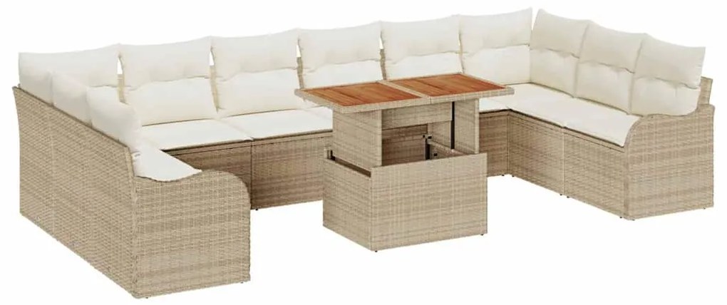 vidaXL Σετ Καναπέ Κήπου 11 pcs μπεζ και κρεμ 100 x 55 x 73 εκ