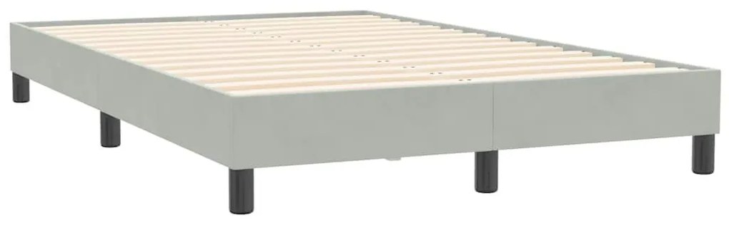 Box Spring Κρεβάτι χωρίς στρώμα Ανοιχτό γκρι Βελούδινο - Γκρι