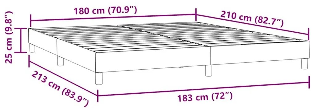 Κρεβάτι Boxspring χωρίς Στρώμα Ροζ 180x210 εκ. Βελούδινο - Ροζ