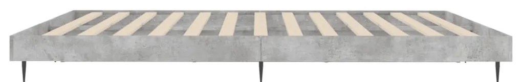 vidaXL Πλαίσιο Κρεβατιού Γκρι Σκυροδέματος 160x200 εκ. Επεξεργ. Ξύλο