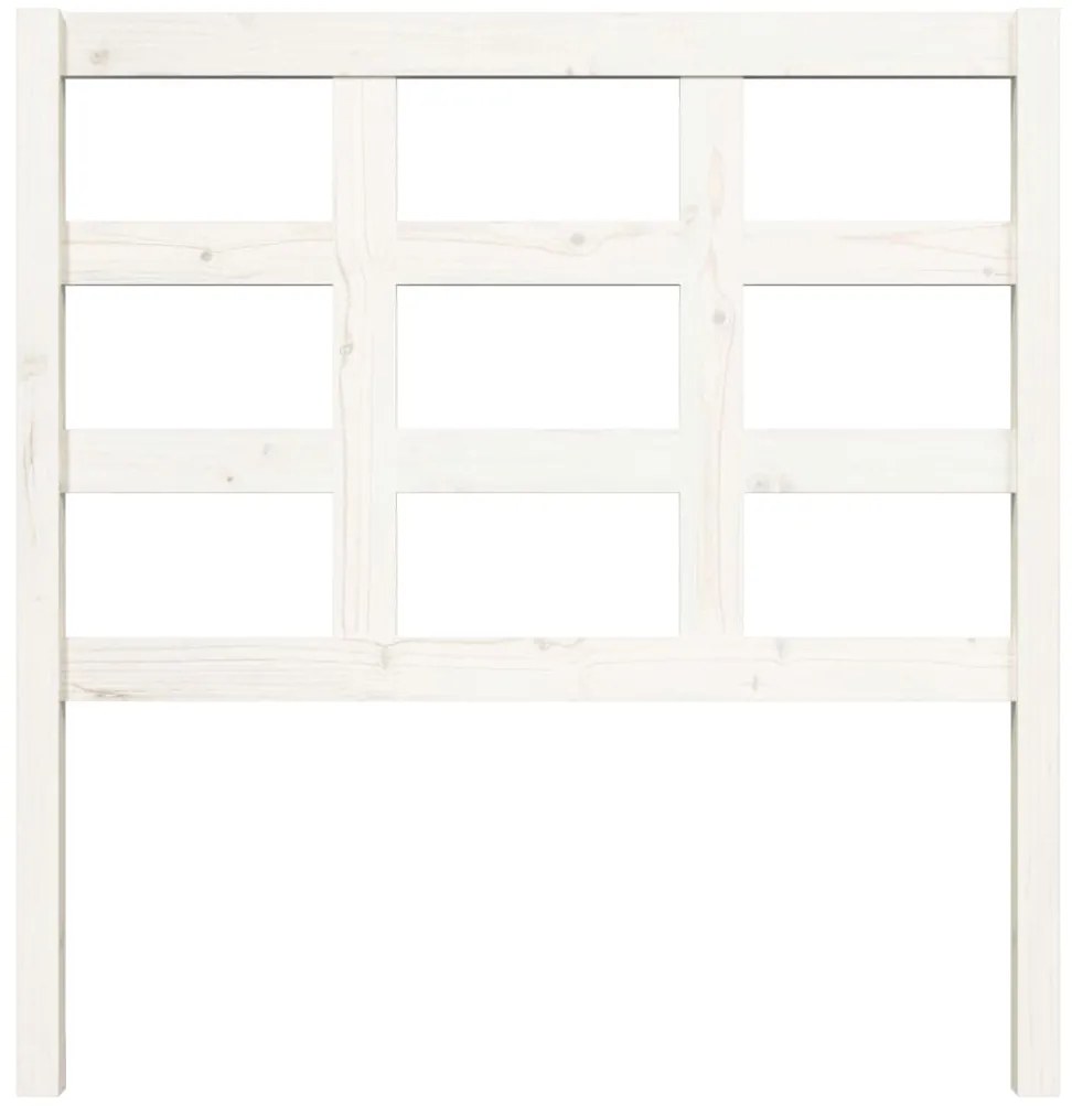 vidaXL Κεφαλάρι Κρεβατιού Λευκό 95,5x4x100 εκ. από Μασίφ Ξύλο Πεύκου