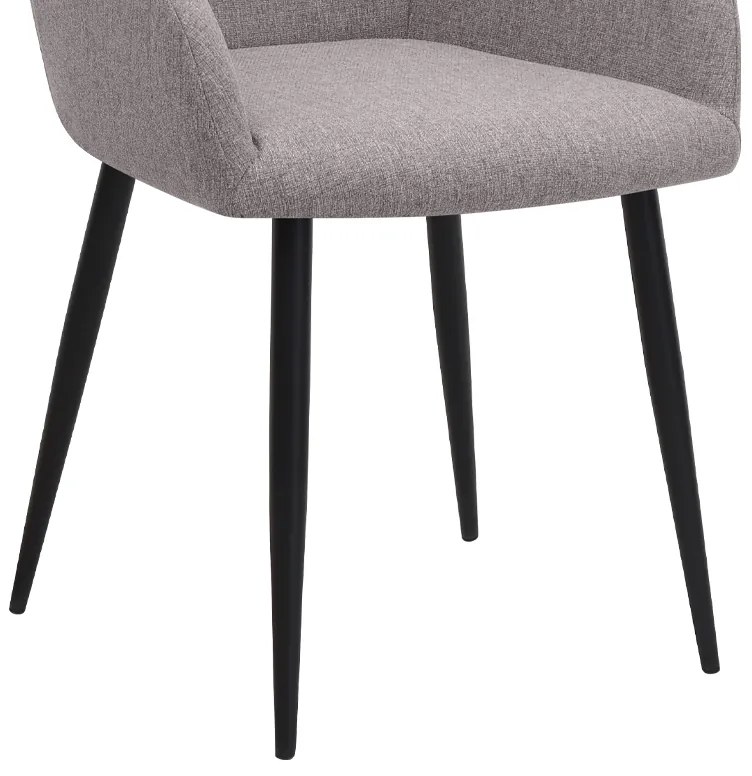 Πολυθρόνα τραπεζαρίας Monica Megapap ανοιχτό μπεζ ύφασμα - μεταλλικό μαύρο πόδι 54x57x84εκ.