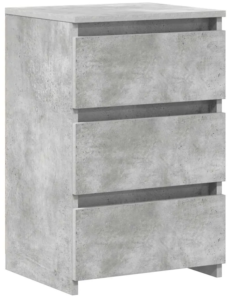 vidaXL Κομοδίνα 2 τεμ. Γκρι Σκυροδέματος 40x35x62,5 εκ. Επεξ. Ξύλο
