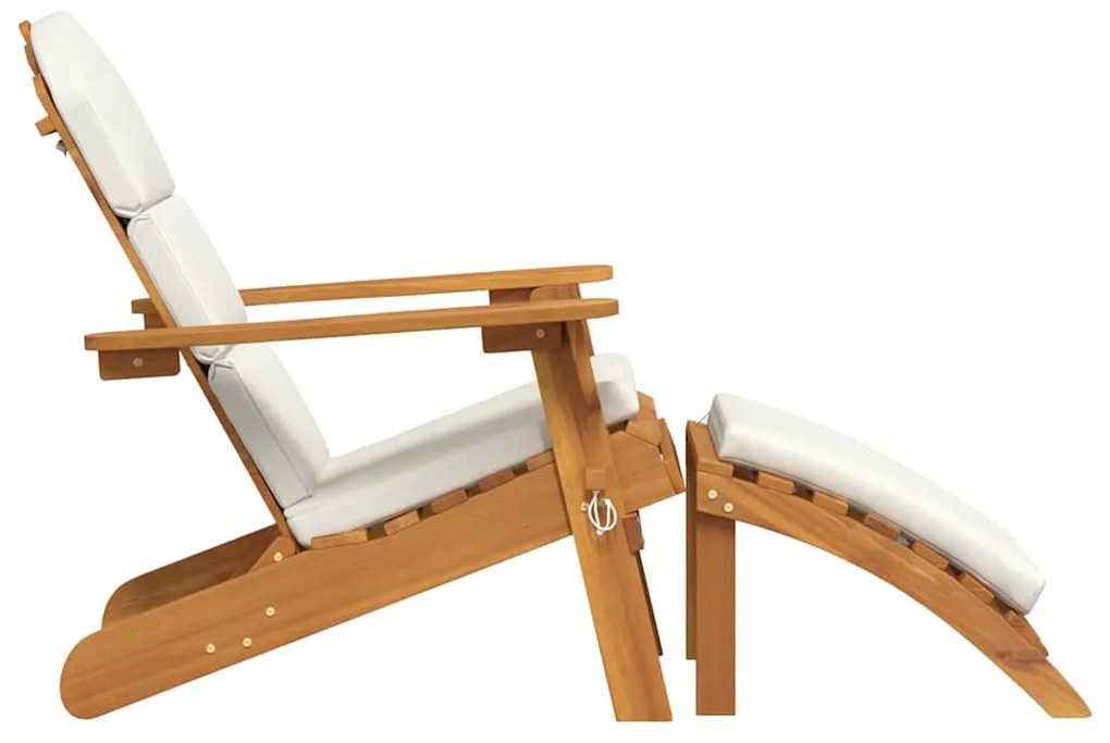 vidaXL Καρέκλα Κήπου Adirondack με Υποπόδιο από Μασίφ Ξύλο Ακακίας