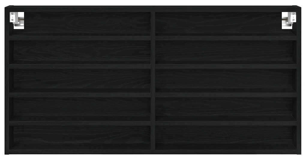 vidaXL Βιτρίνα με ράφι Μαύρη δρυς 100 x 8.5 x 50 cm Επεξεργασμένο ξύλο
