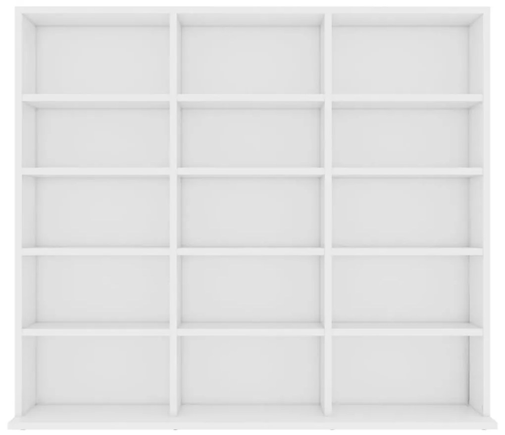 vidaXL Έπιπλο για CD Λευκό 102 x 23 x 89,5 εκ. από Μοριοσανίδα