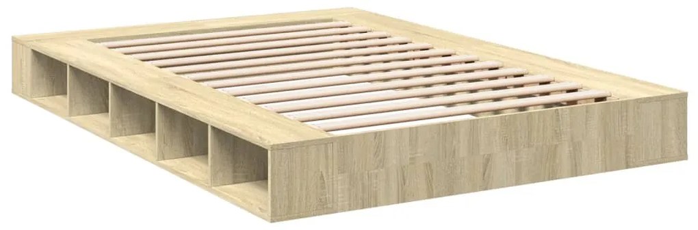 vidaXL Πλαίσιο Κρεβατιού Sonoma Δρυς 140x200 εκ. Επεξεργασμένο Ξύλο