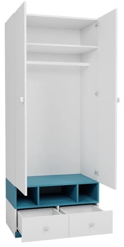 Ντουλάπα Omaha E101, Κίτρινο, Άσπρο, 195x80x50cm, 66 kg, Πόρτες ντουλάπας: Με μεντεσέδες, Αριθμός ραφιών: 1, Αριθμός ραφιών: 1 | Epipla1.gr