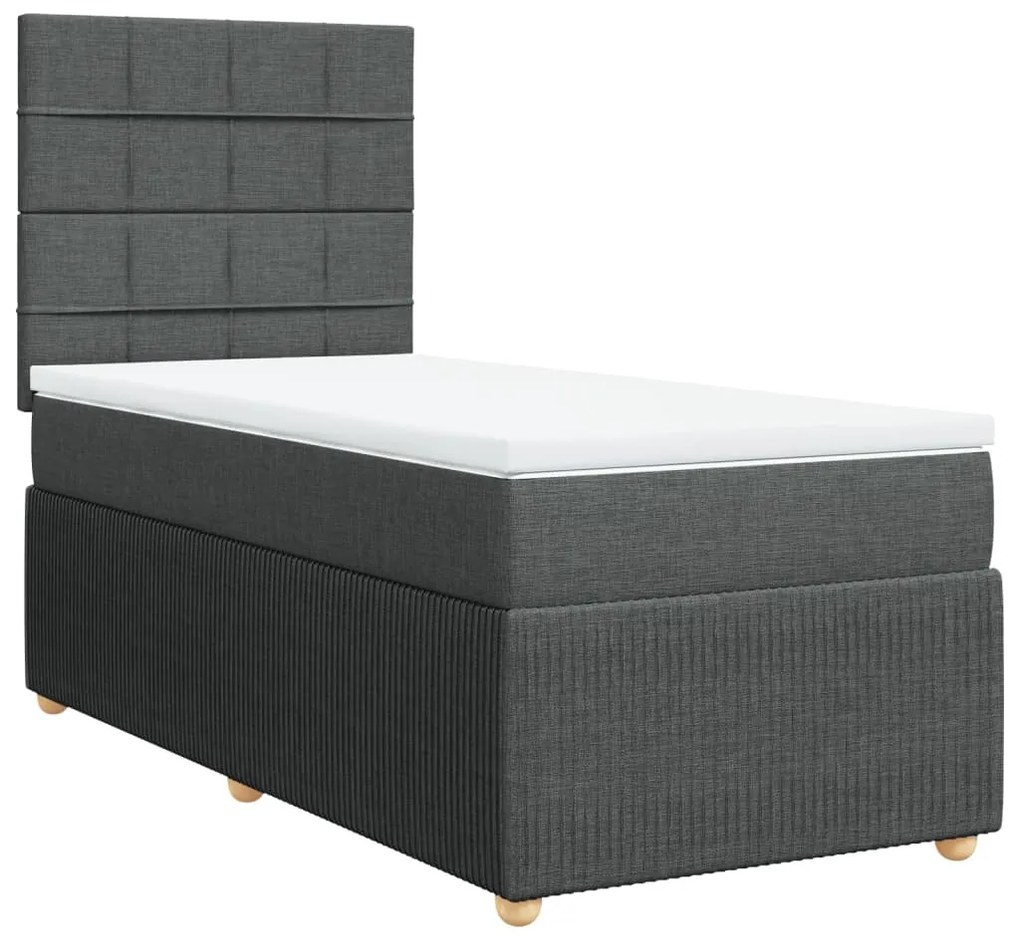 ΚΡΕΒΑΤΙ BOXSPRING ΜΕ ΣΤΡΩΜΑ ΣΚΟΥΡΟ ΓΚΡΙ 100X200 ΕΚ. ΥΦΑΣΜΑΤΙΝΟ 3291968