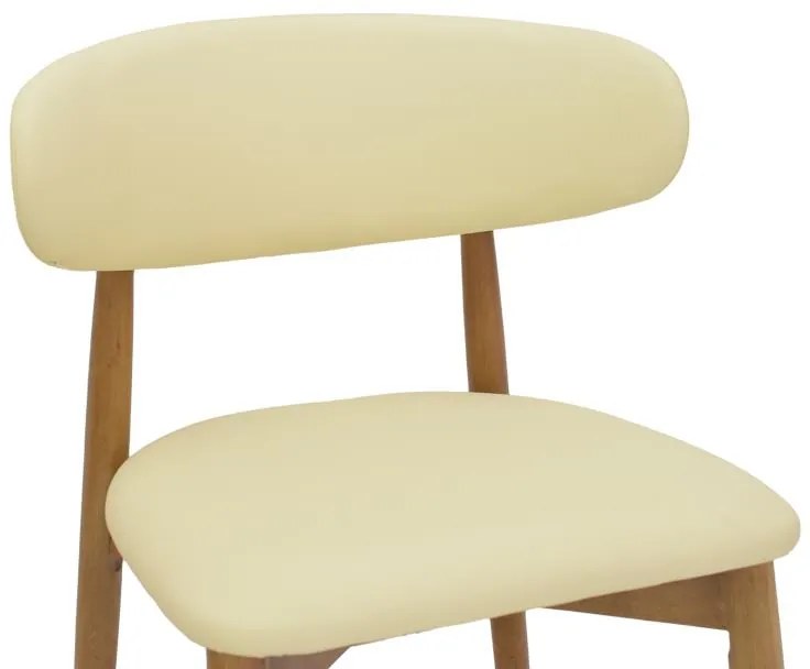 Καρέκλα Ubene rubberwood και pu σε καρυδί και μπεζ απόχρωση 46x58x79εκ 46x58x79 εκ.