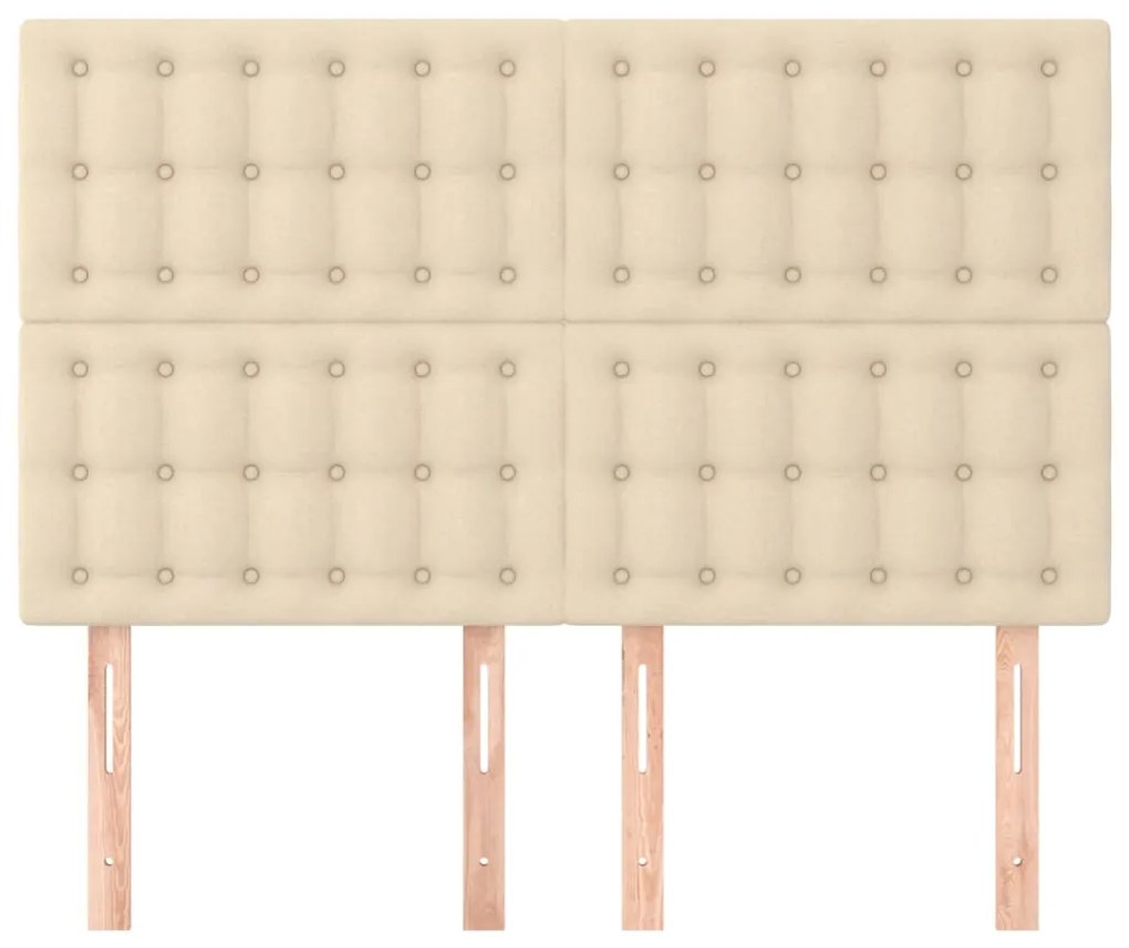 vidaXL Κεφαλάρια Κρεβατιού 4 τεμ. Κρεμ 72x5x78/88 εκ. Υφασμάτινα